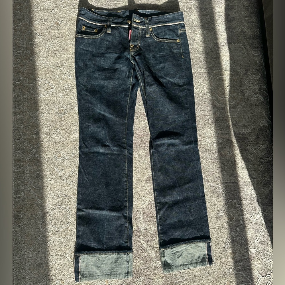 Dsquared2 Women’s Dark Blue Straight-Leg Jeans IT 42 US 6 Excellent Condition